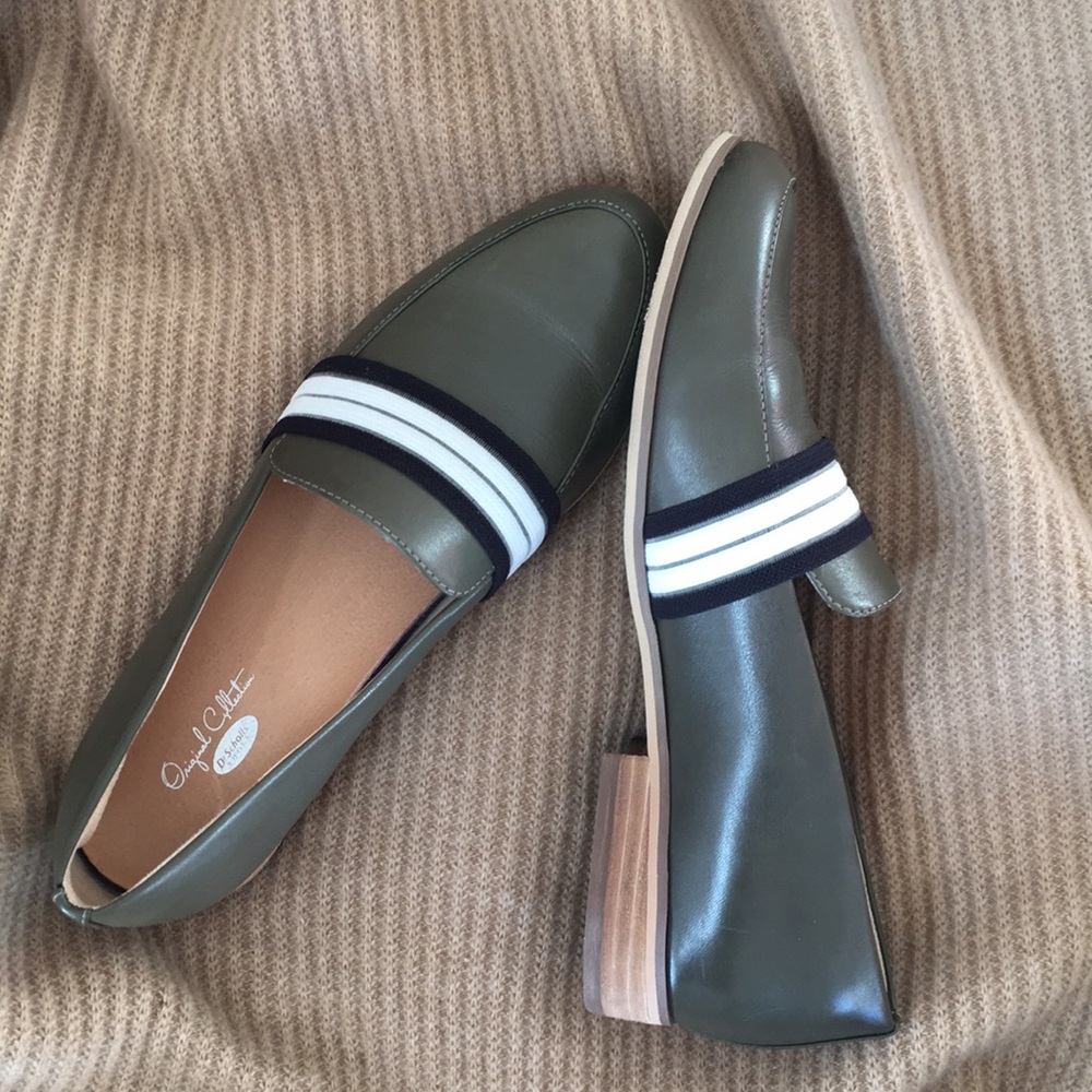 Olive green Dr Scholl’s Original loafers. US 7.5